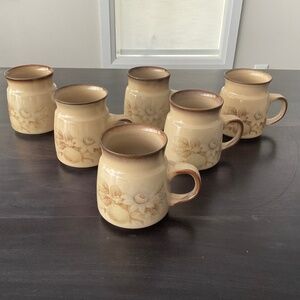 6 Denby Memories (retired) Stoneware Coffee Mugs